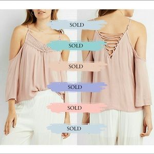⛔️SOLD⛔️Pink Cold Shoulder Top